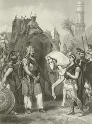 Overgivelse af Porus til kejser Alexander, 326 f.Kr
